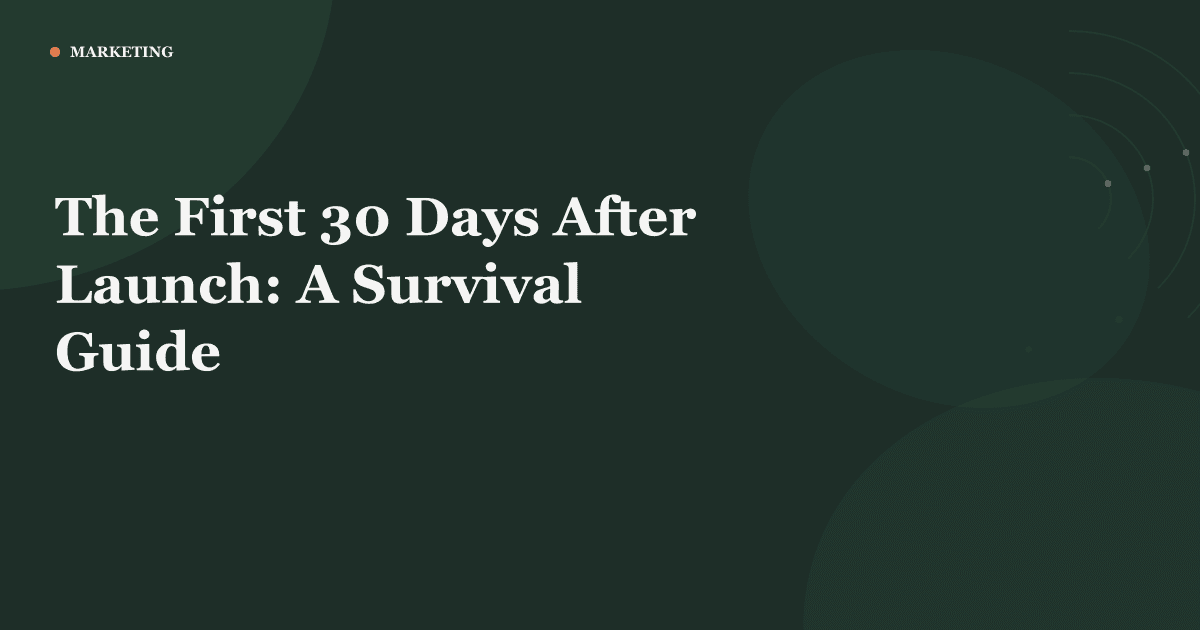The First 30 Days After Launch: A Survival Guide