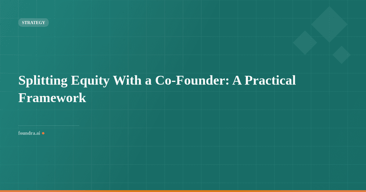 Splitting Equity With a Co-Founder: A Practical Framework